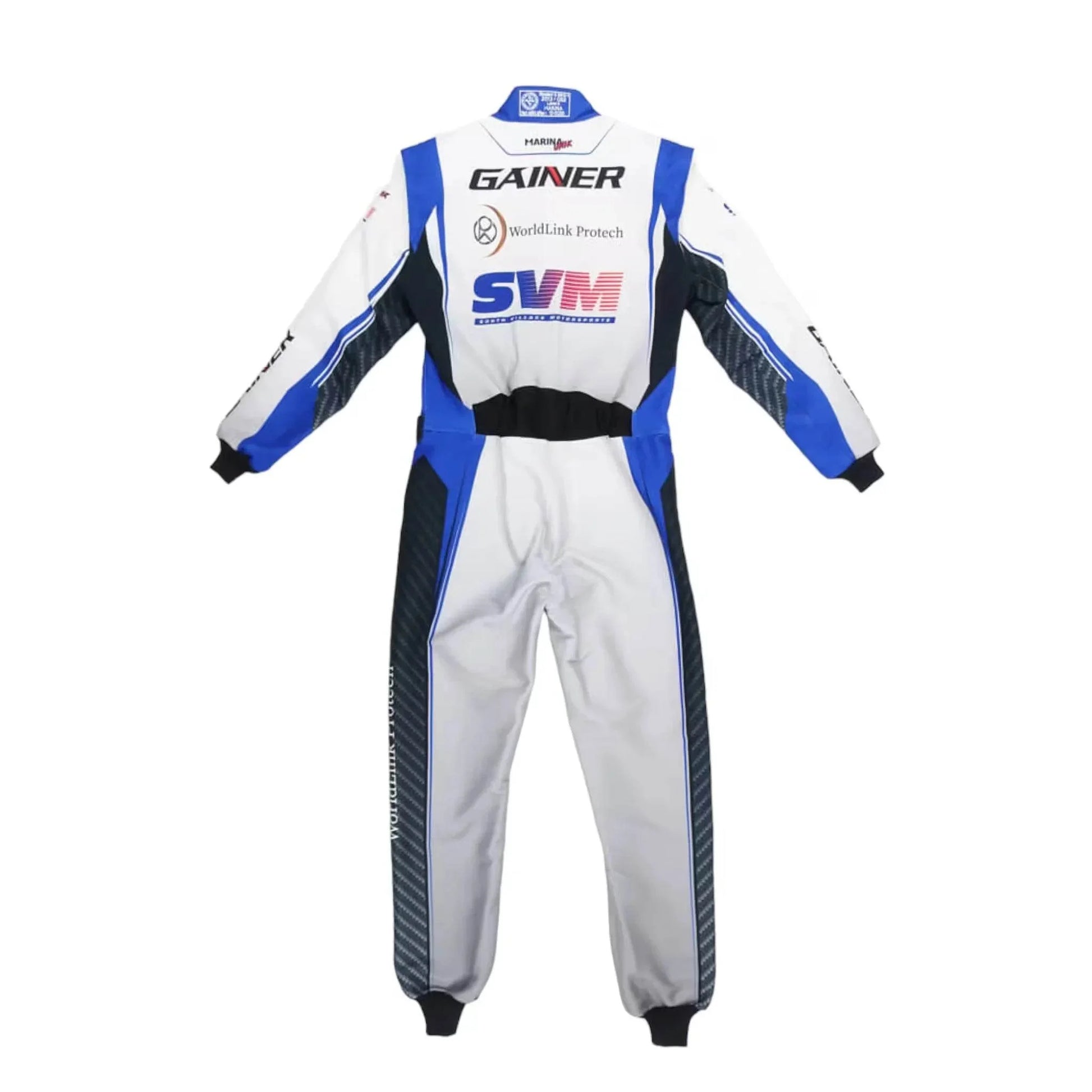 Marina Unik Carbon Blue Custom Kart Suits - Dash Racegear