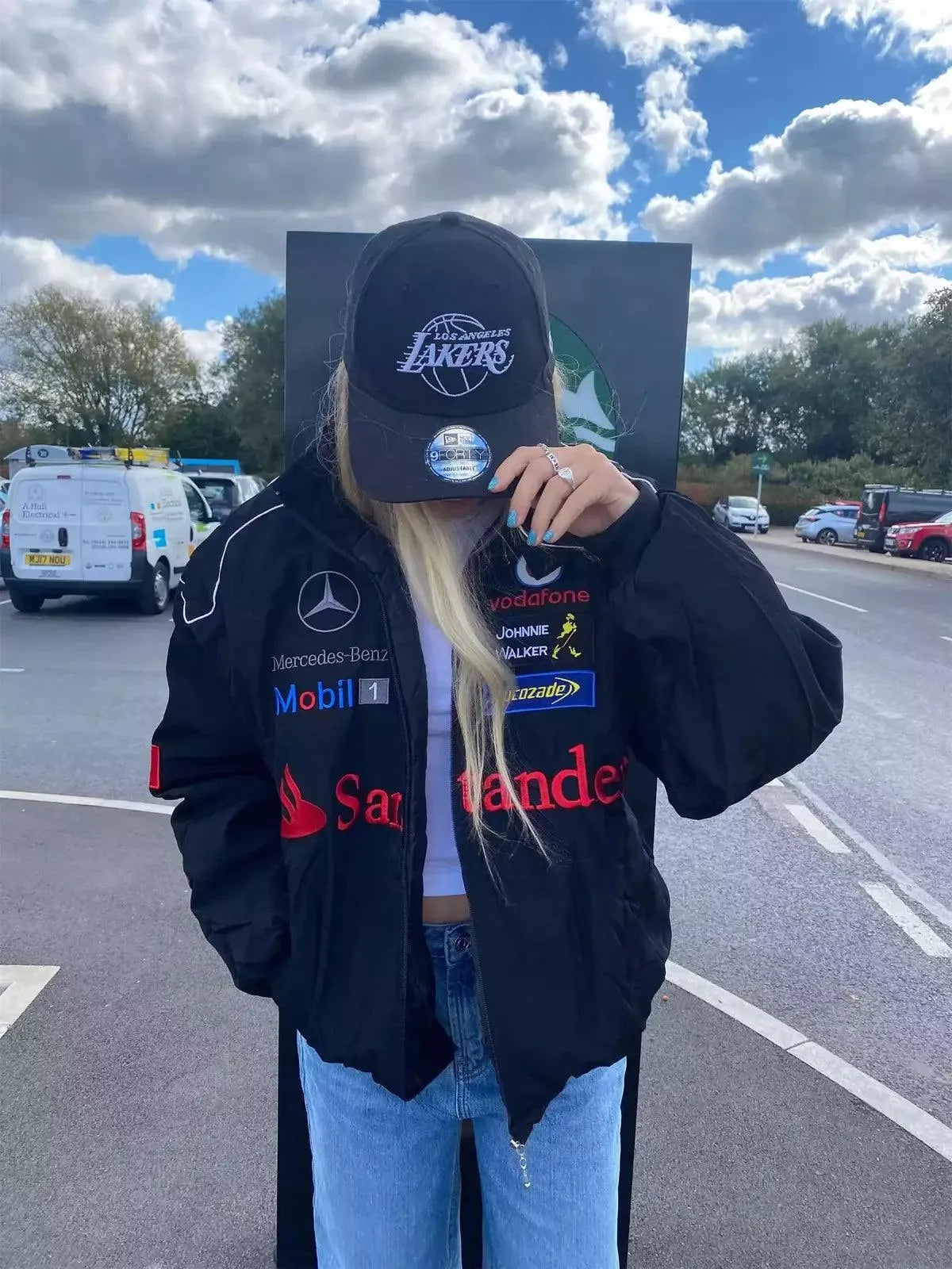 Vintage Mercedes-Benz F1 Embroidered Retro Racing Jacket - Dash Racewear
