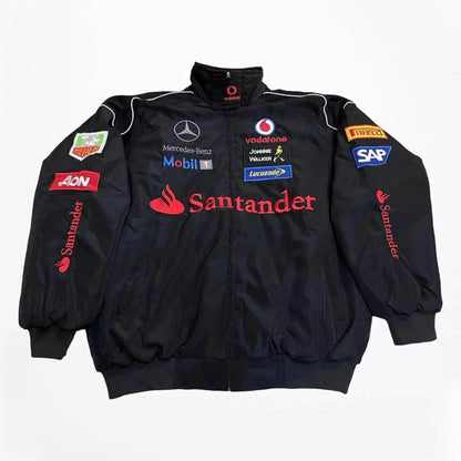 Vintage Mercedes-Benz F1 Embroidered Retro Racing Jacket - Dash Racegear
