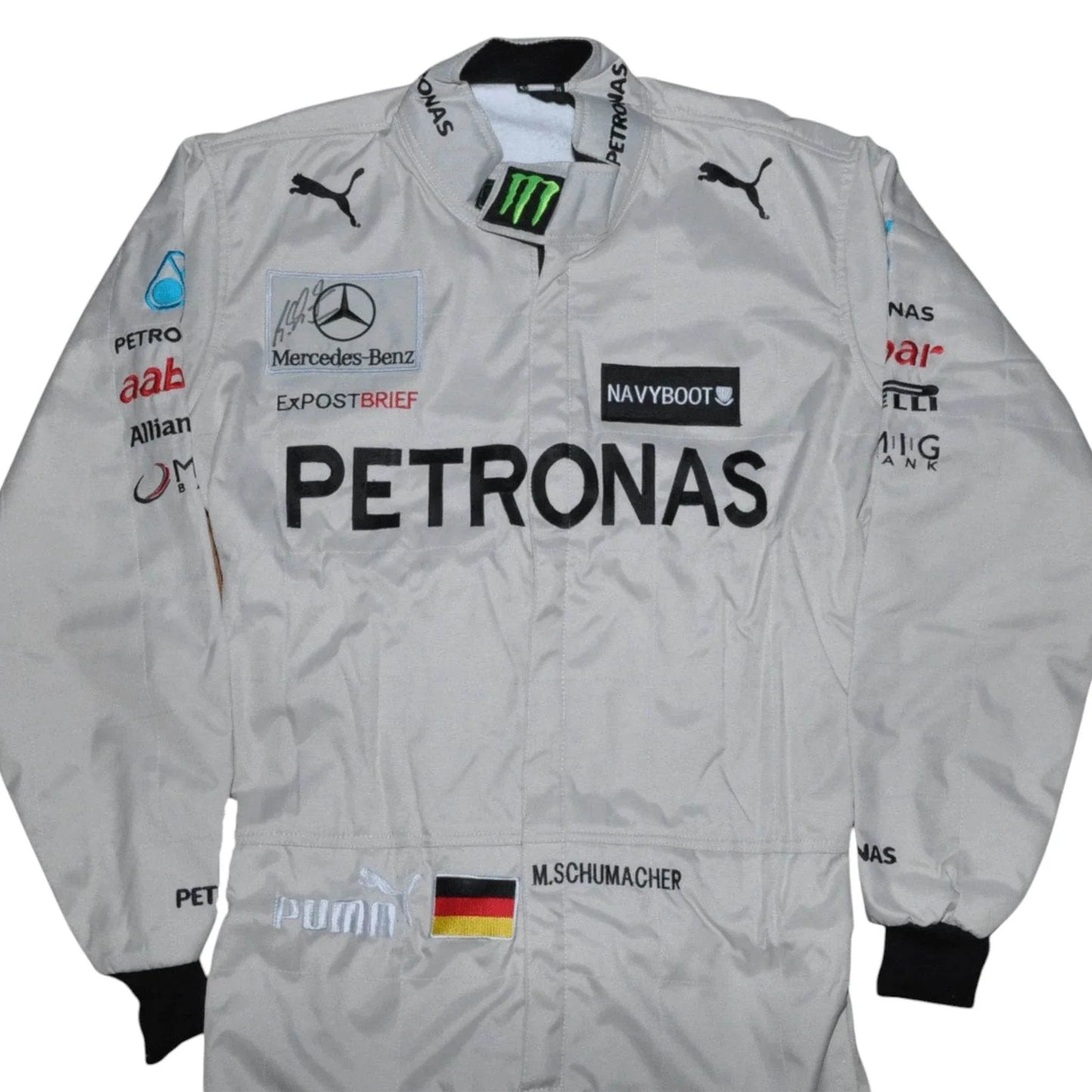 Michael Schumacher SIGNED Mercedes 2012 F1 REPLICA Race SUIT - Dash Racegear