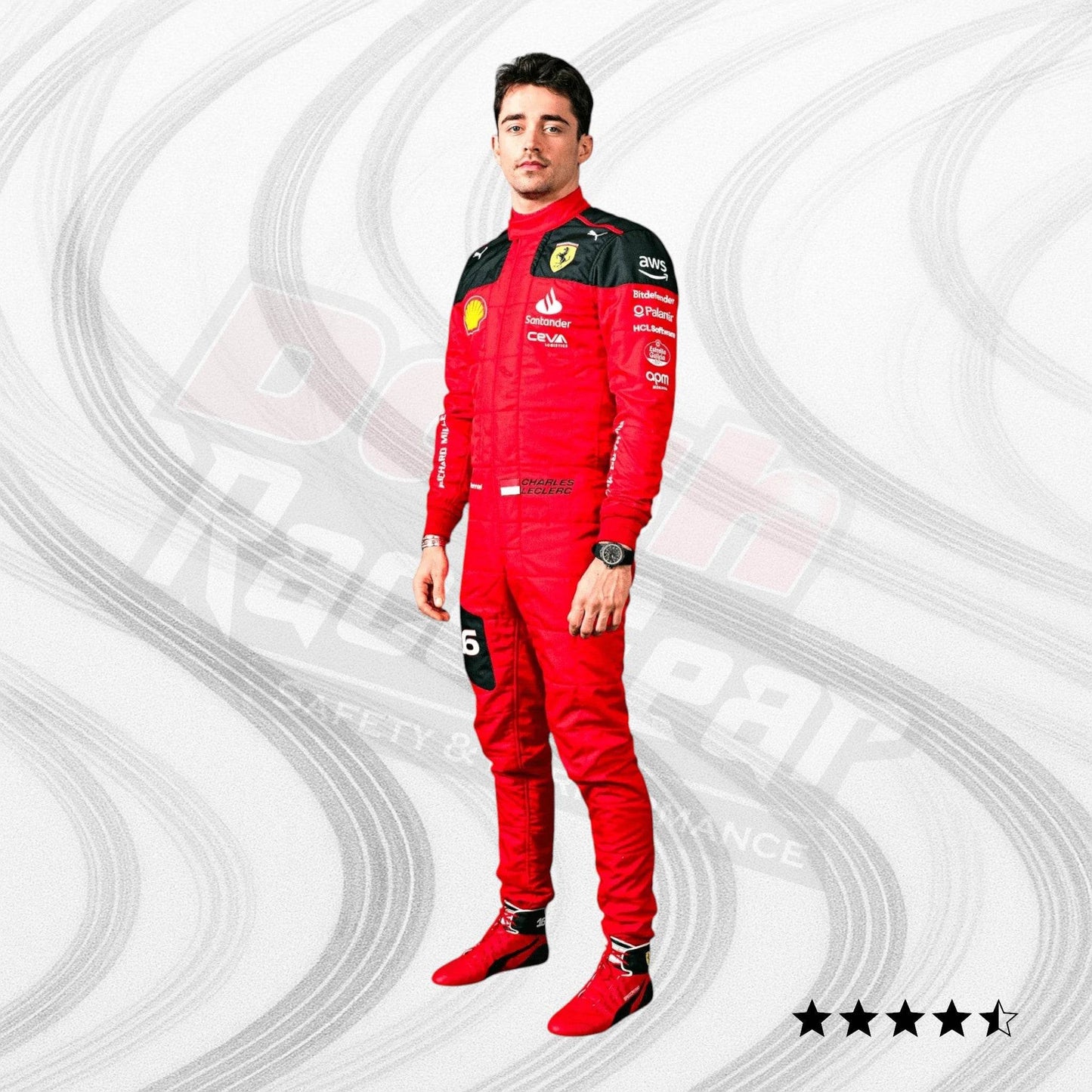 New Charles Leclerc 2023 Race Suit Ferrari F1 KIDS - Dash Racegear