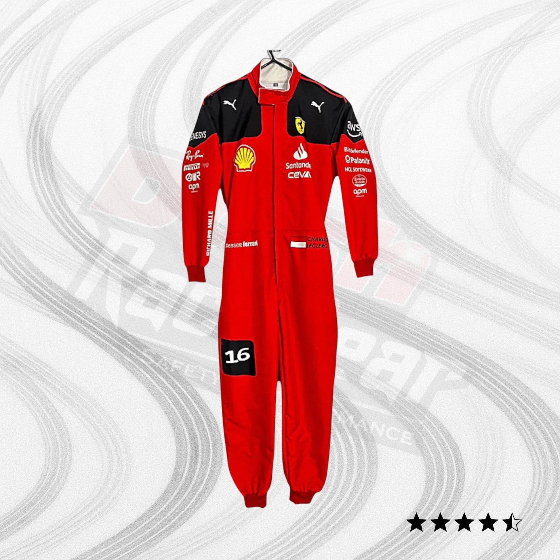 New Charles Leclerc 2023 Race Suit Ferrari F1 KIDS - Dash Racegear