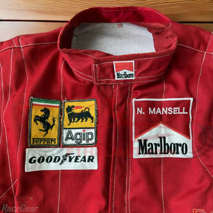 Nigel Mansell 1990 Ferrari F1 Embroidered Racing Suit - Dash Racegear