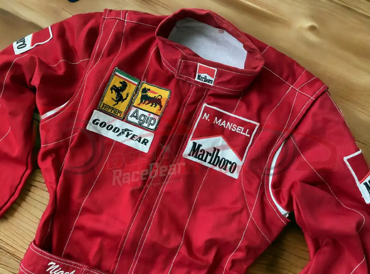Nigel Mansell 1990 Ferrari F1 Embroidered Racing Suit - Dash Racegear