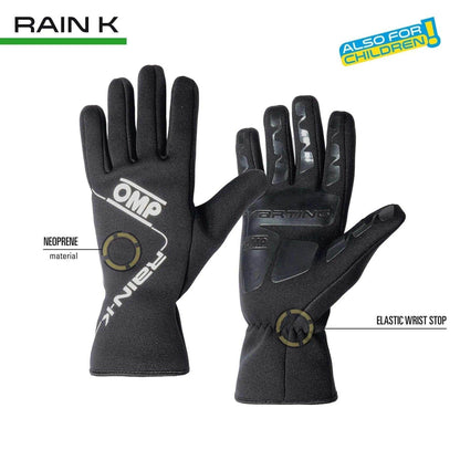 OMP Rain K Wet Weather Kart Gloves - Dash Racegear