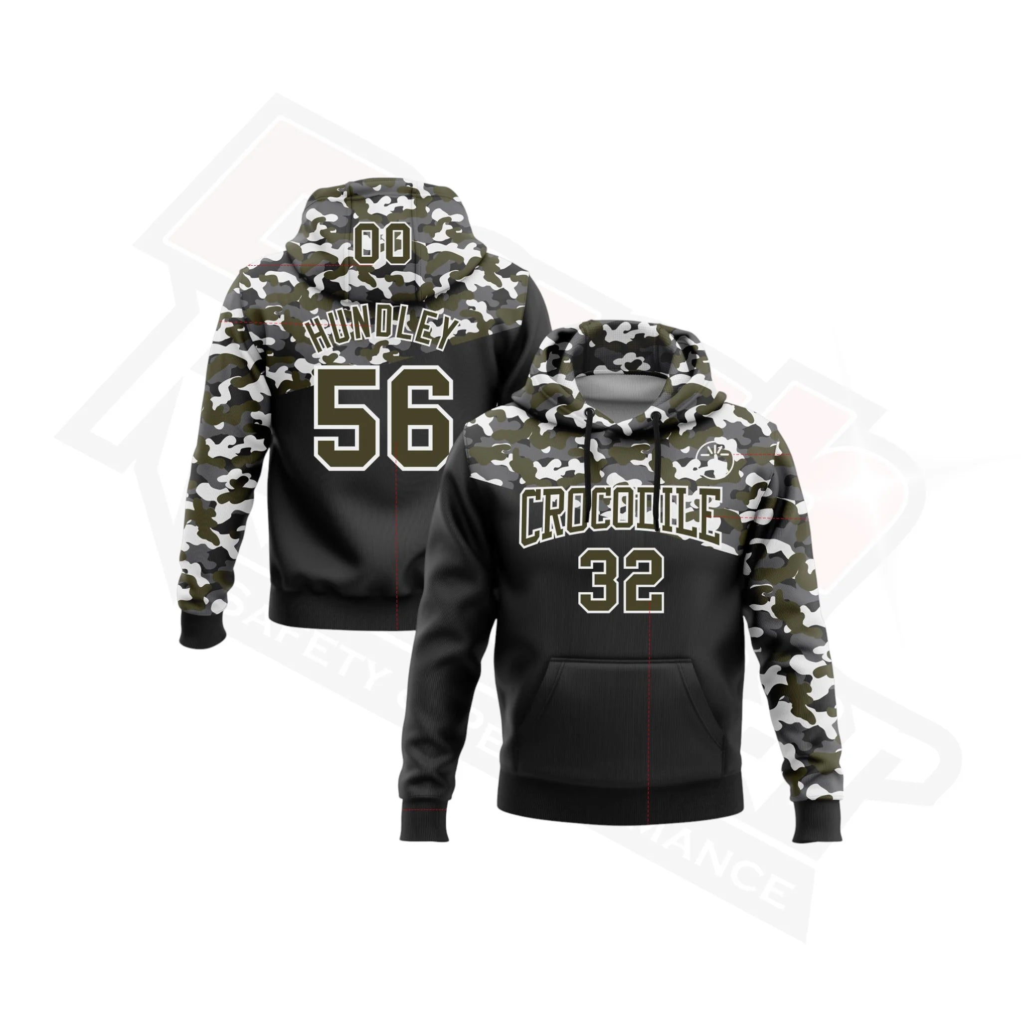 Olive & Black-Steel Gray 3D Camo Sports Hoodie - Salute to Service Tribute