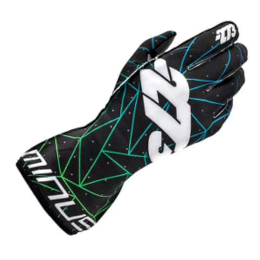 POLY EVO Black/Green/Cyan Gloves - Dash Racegear