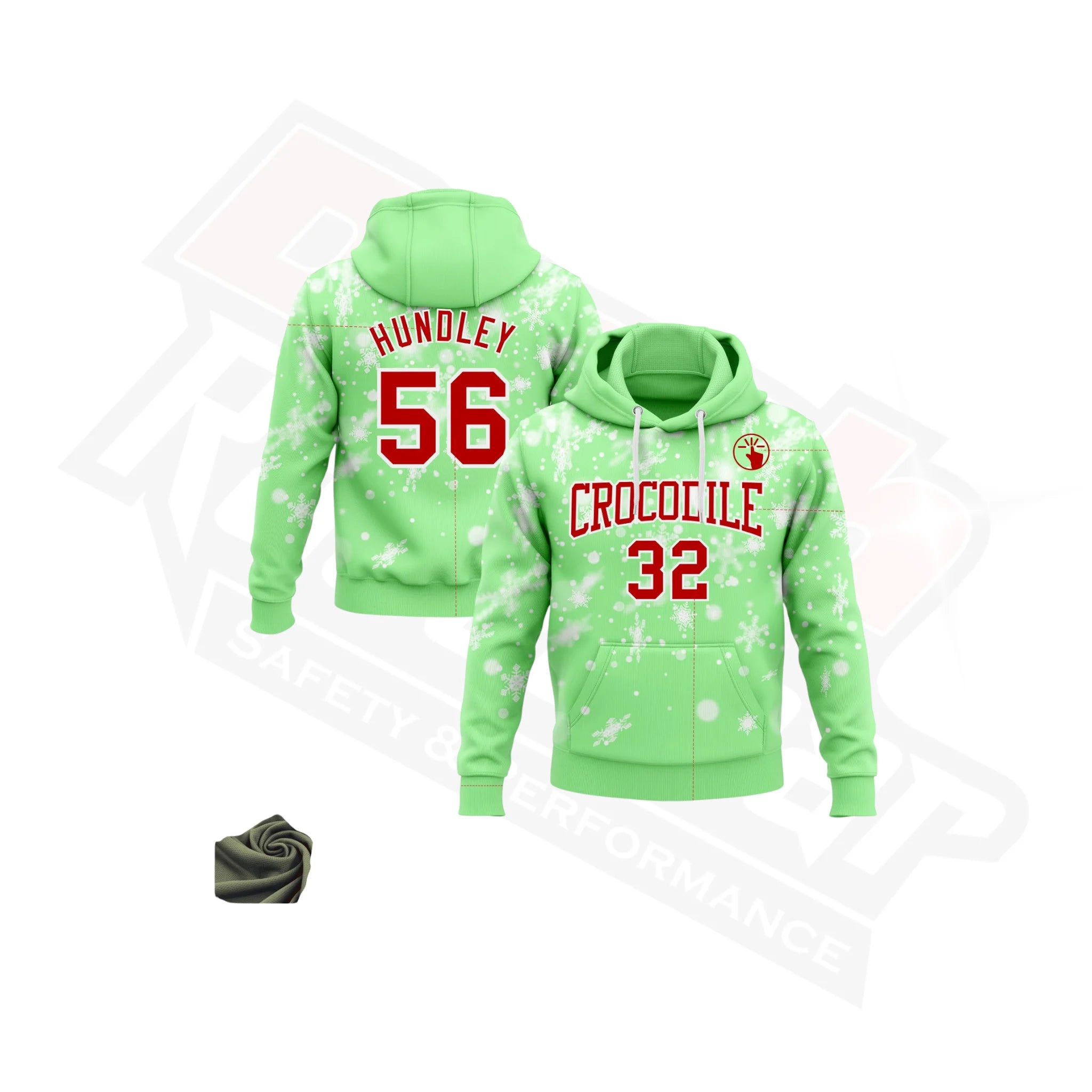 PeaGreen_Red_WhiteChristmasSnowflakes3DHoodieDesign_2.webp