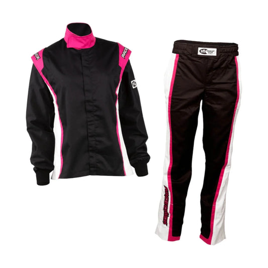 RACECHICK FIERCE TWO-PIECE WOMEN'S AUTO RACING SUIT SFI 3.2A/1 (BLACK/PINK) - Dash Racegear