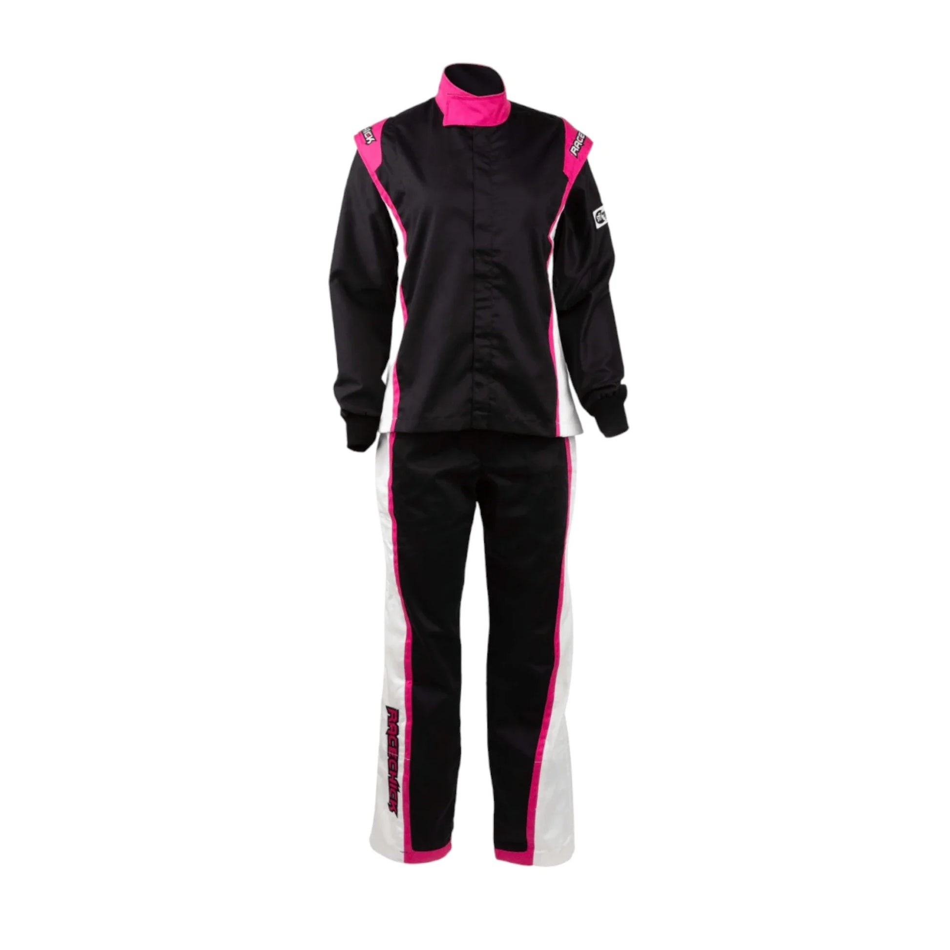 RACECHICK FIERCE TWO-PIECE WOMEN'S AUTO RACING SUIT SFI 3.2A/1 (BLACK/PINK) - Dash Racegear