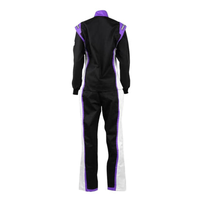 RACECHICK FIERCE TWO-PIECE WOMEN'S AUTO RACING SUIT SFI 3.2A/1 (BLACK/PURPLE) - Dash Racegear