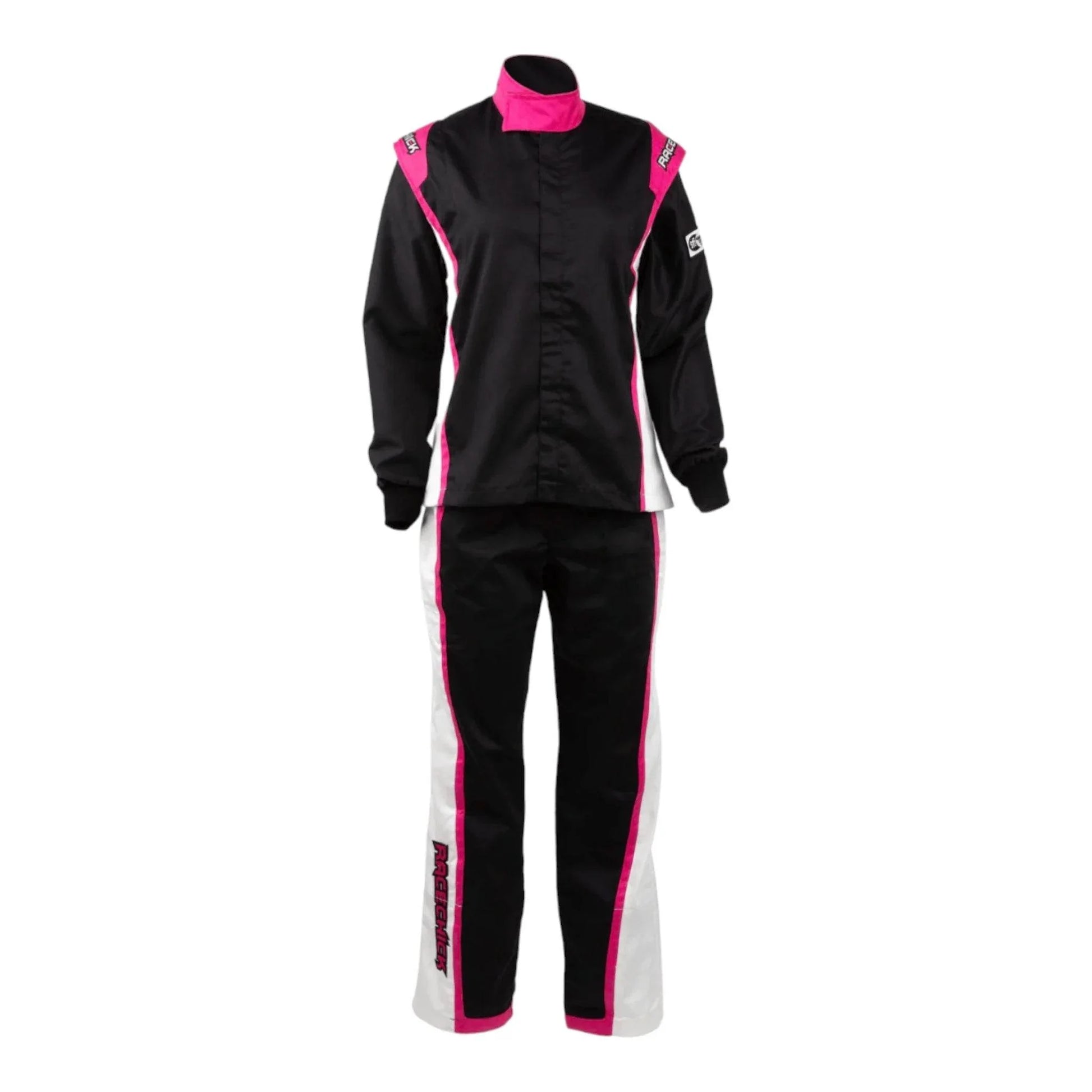 RACECHICK FIERCE TWO-PIECE WOMEN'S AUTO RACING SUIT SFI 3.2A/5 (BLACK/PINK) - Dash Racegear