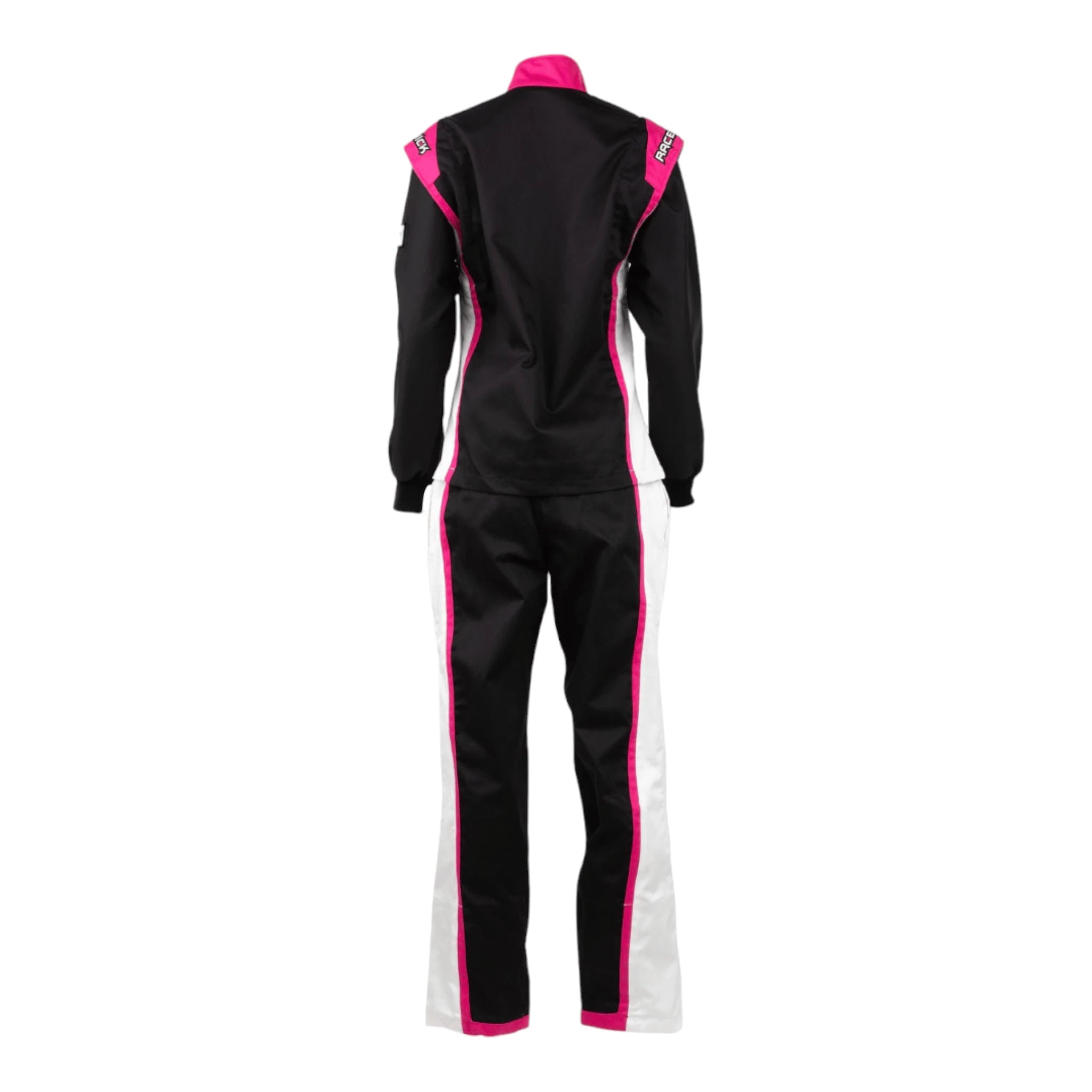 TRAJE DE CARRERAS AUTOMOTRICES DE DOS PIEZAS PARA MUJER RACECHICK FIERCE SFI 3.2A/5 (NEGRO/ROSA)