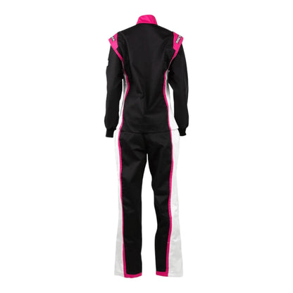 RACECHICK FIERCE TWO-PIECE WOMEN'S AUTO RACING SUIT SFI 3.2A/5 (BLACK/PINK) - Dash Racegear