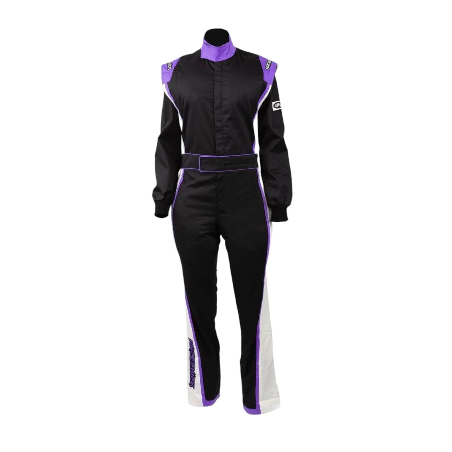 RACECHICK FIERCE WOMEN'S AUTO RACING SUIT SFI 3.2A/1 (BLACK/PURPLE) - Dash Racegear