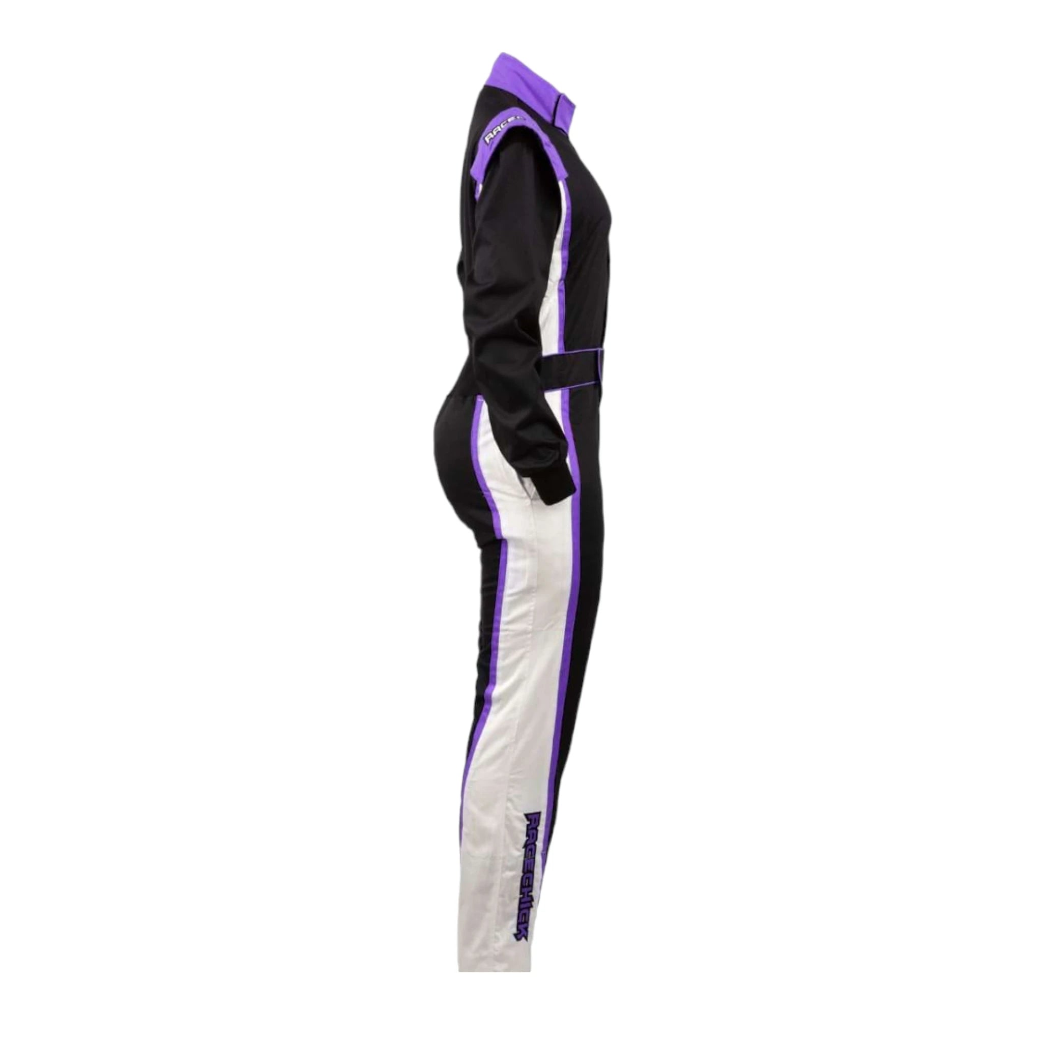 TRAJE DE CARRERAS AUTOMOTRICES PARA MUJERES RACECHICK FIERCE SFI 3.2A/1 (NEGRO/PÚRPURA)