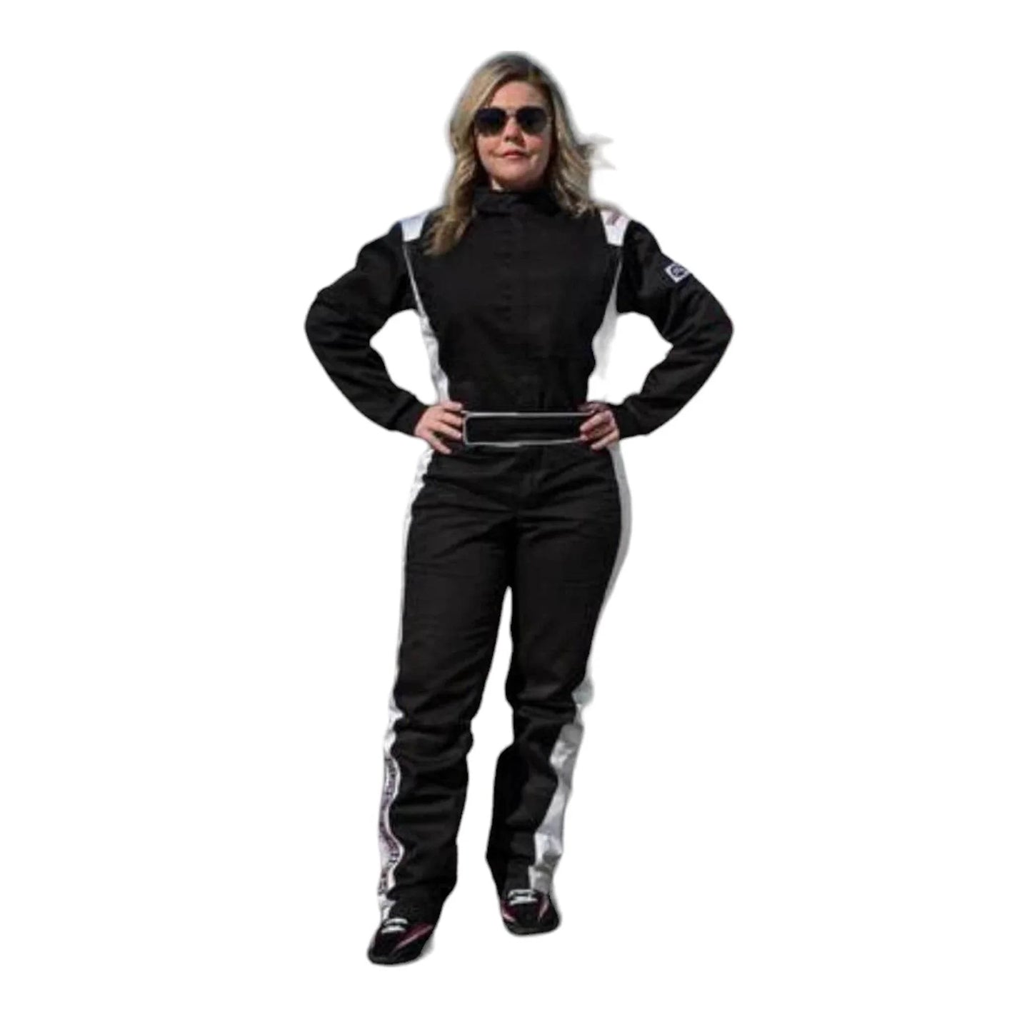 RACECHICK FIERCE WOMEN'S AUTO RACING SUIT SFI 3.2A/1 (BLACK/WHITE) - Dash Racegear