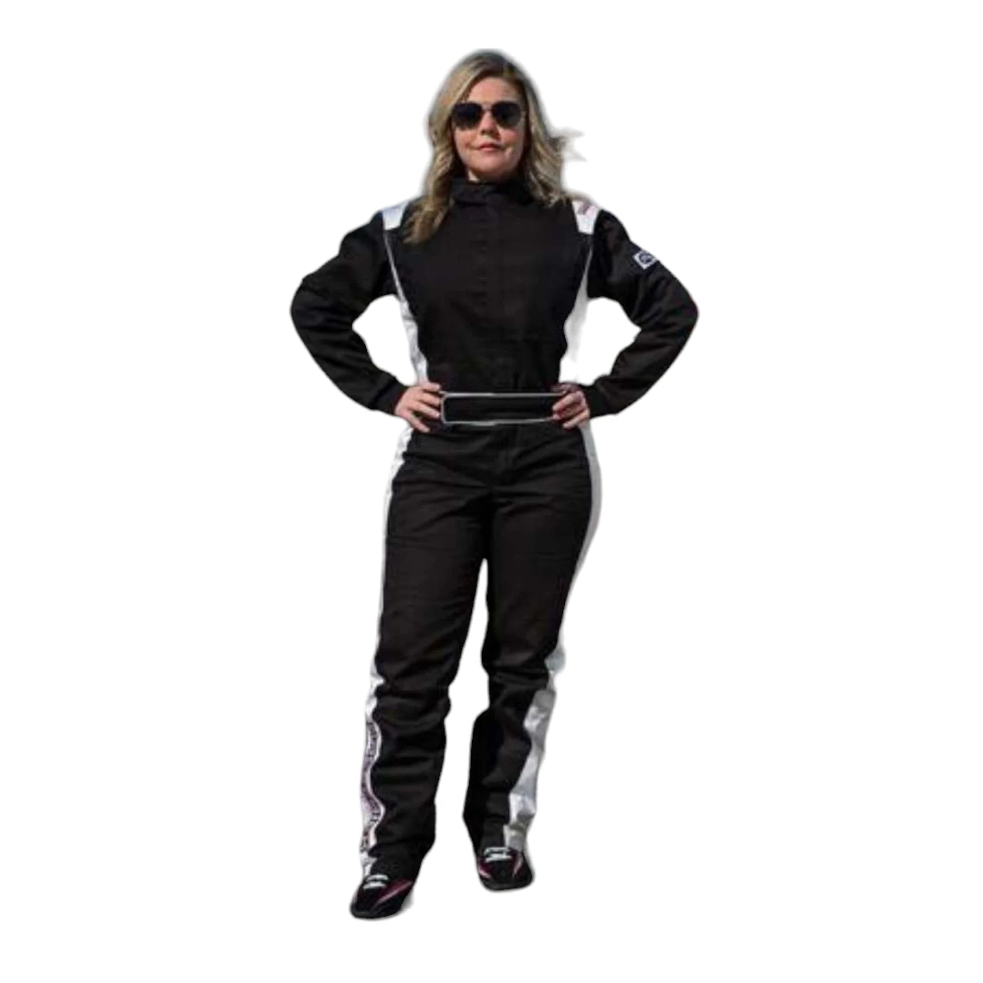 RACECHICK FIERCE WOMEN'S AUTO RACING SUIT SFI 3.2A/1 (BLACK/WHITE) - Dash Racegear