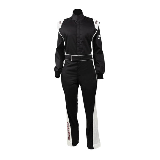 RACECHICK FIERCE WOMEN'S AUTO RACING SUIT SFI 3.2A/1 (BLACK/WHITE) - Dash Racegear