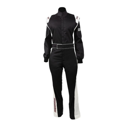 RACECHICK FIERCE WOMEN'S AUTO RACING SUIT SFI 3.2A/1 (BLACK/WHITE) - Dash Racegear