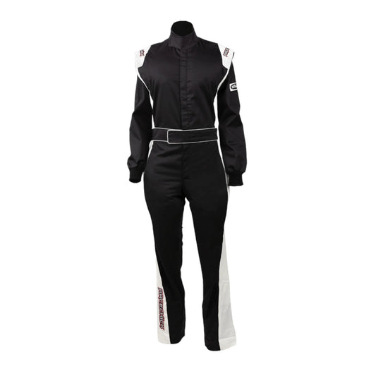 RACECHICK FIERCE WOMEN'S AUTO RACING SUIT SFI 3.2A/1 (BLACK/WHITE) - Dash Racegear