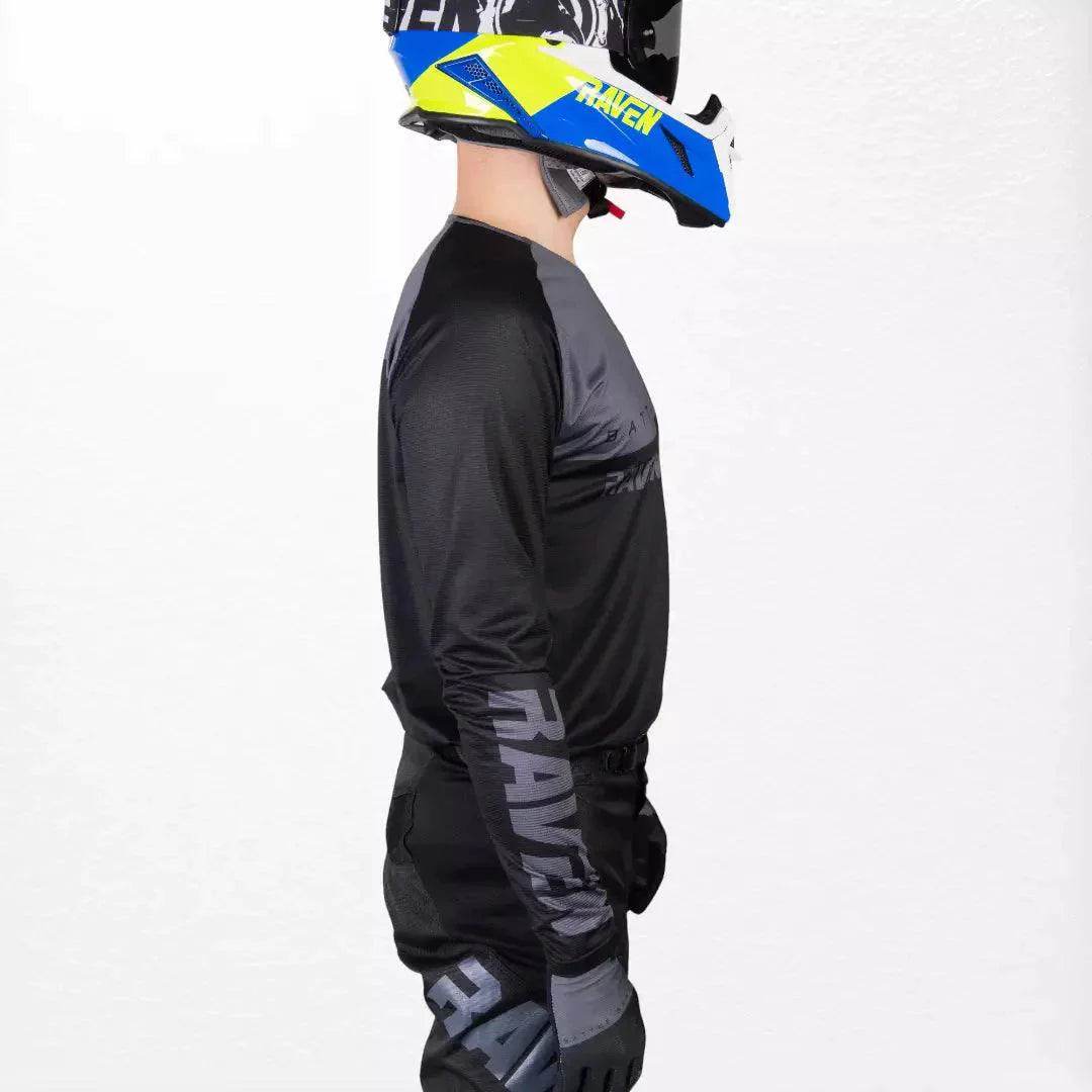 Raven Verve MX Jersey Black-Grey - Dash Racegear