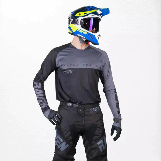 Raven Verve MX Jersey Black-Grey - Dash Racegear