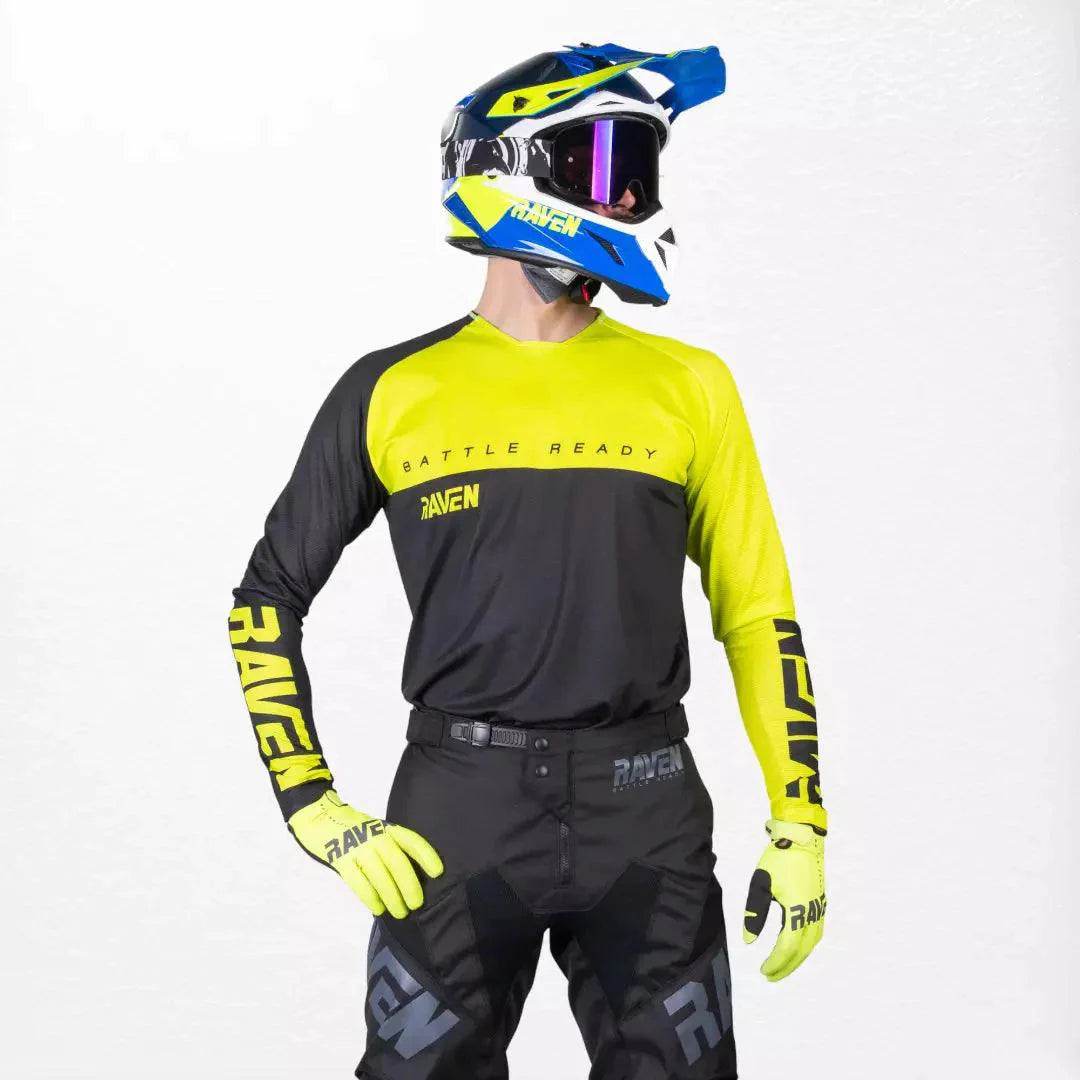 Raven Verve MX Jersey Black-Yellow - Dash Racegear