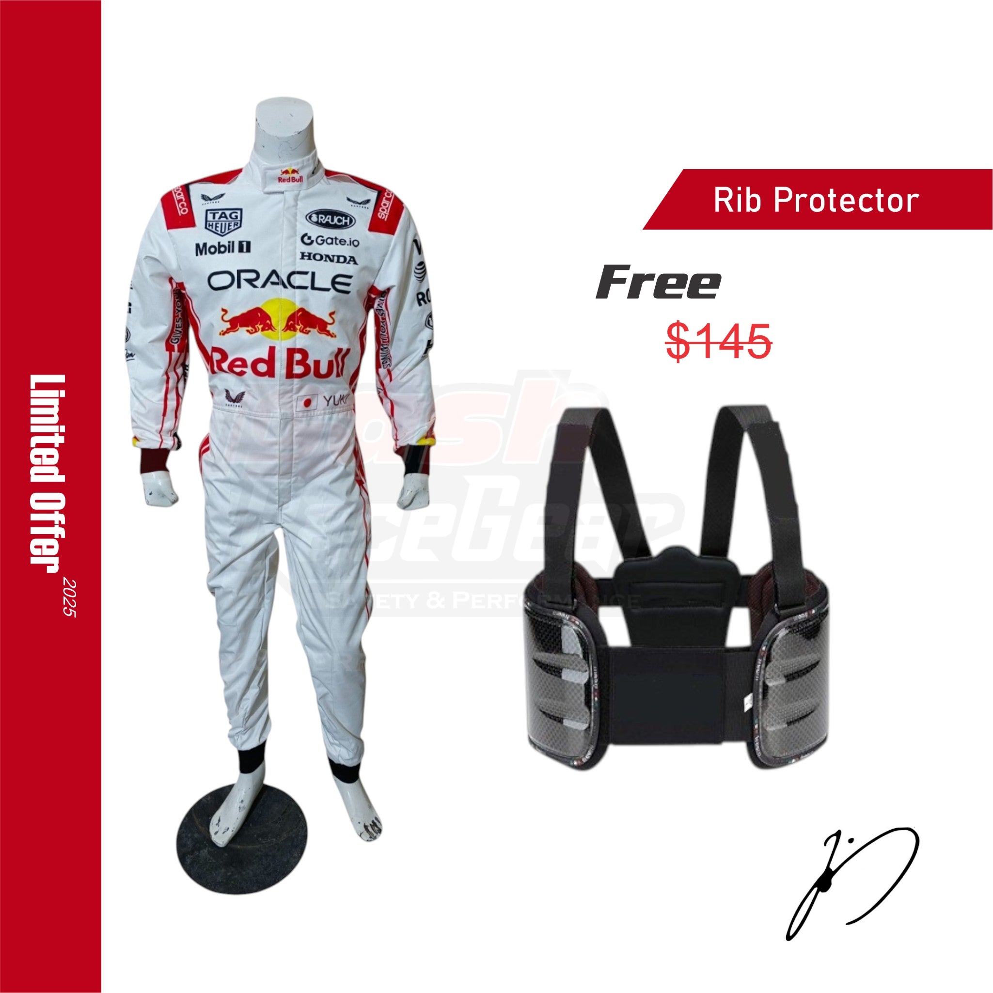 2025 Yuki Tsunoda Red Bull Racing Japanese GP Race Suit With Free Gift