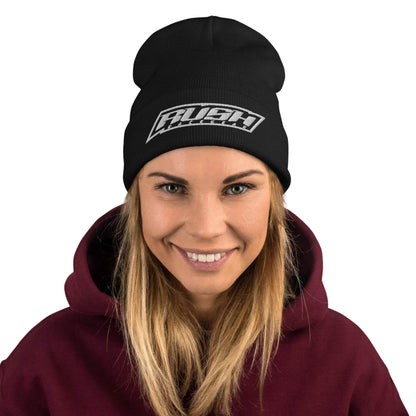 Rush Simple White Logo Beanie - Dash Racegear