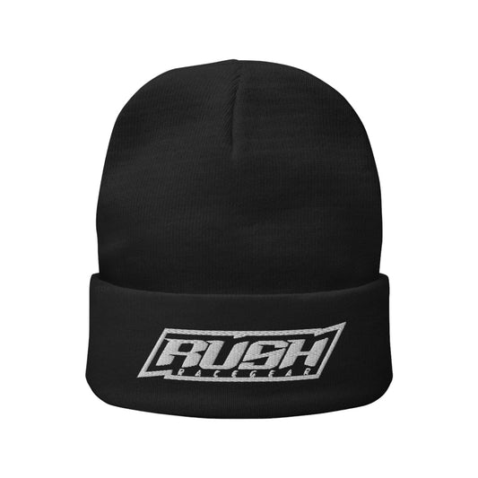 Rush Simple White Logo Beanie - Dash Racegear