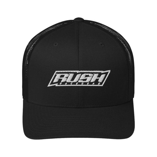 Rush Simple White Logo Trucker - Dash Racegear