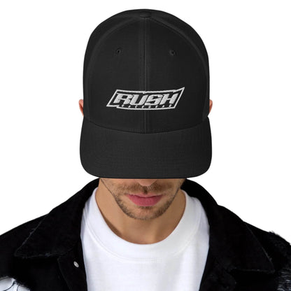 Rush Simple White Logo Trucker - Dash Racegear