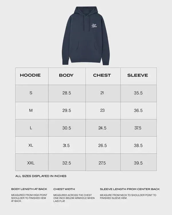 SCRIPT PETROL BLUE HOODIE - Dash Racewear
