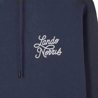 SCRIPT PETROL BLUE HOODIE - Dash Racegear