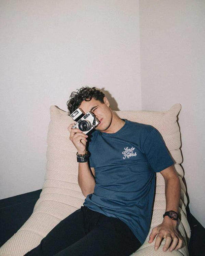 SCRIPT PETROL BLUE SHORT SLEEVE TEE - Dash Racegear