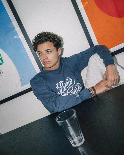 SCRIPT PETROL BLUE LONG SLEEVE TEE - Dash Racegear