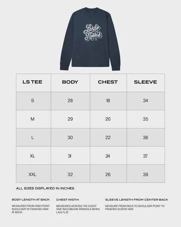 SCRIPT PETROL BLUE LONG SLEEVE TEE - Dash Racegear