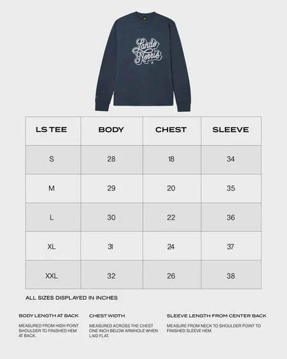 SCRIPT PETROL BLUE LONG SLEEVE TEE - Dash Racegear