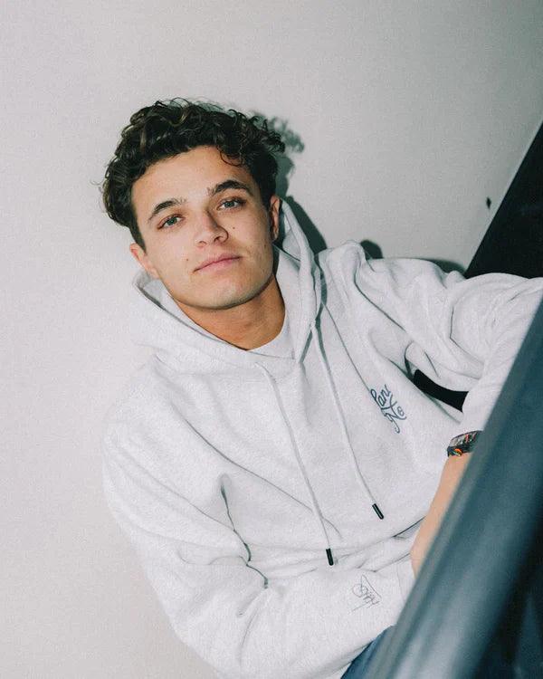 SCRIPT WHITE HEATHER HOODIE - Dash Racegear