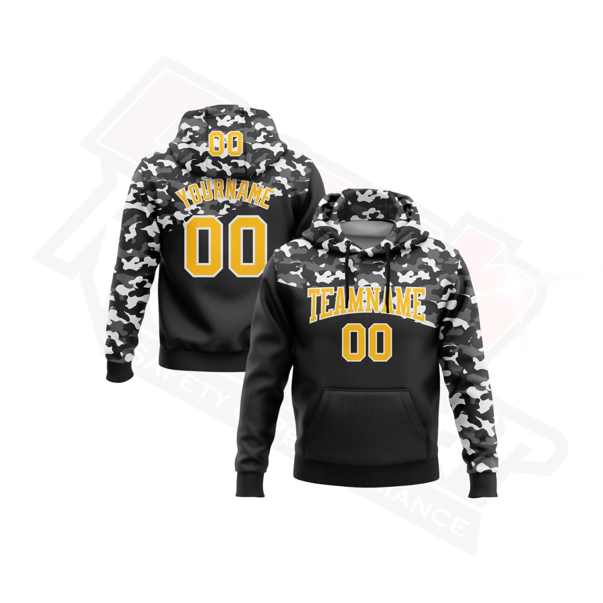 Salute to Service Custom Camo Gold Black & Steel Gray Hoodie