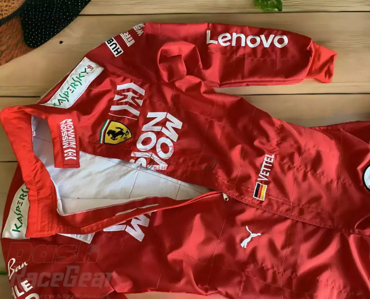 Sebastian Vettel Ferrari Mission Winnow F1 Embroidered Racing Suit - Dash Racewear
