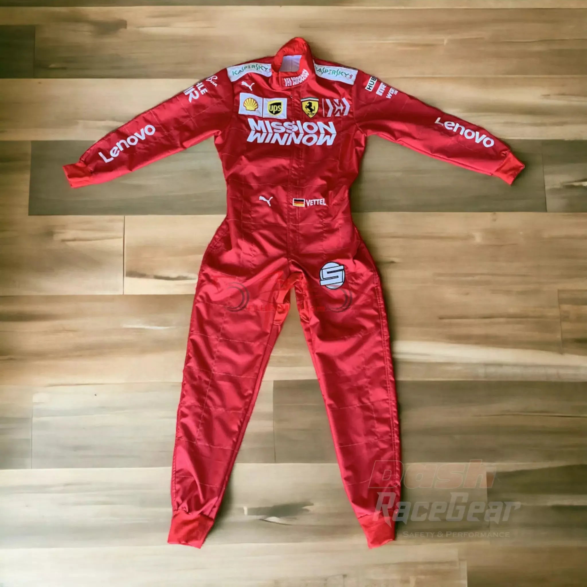 Sebastian Vettel Ferrari Mission Winnow F1 Embroidered Racing Suit - Dash Racewear