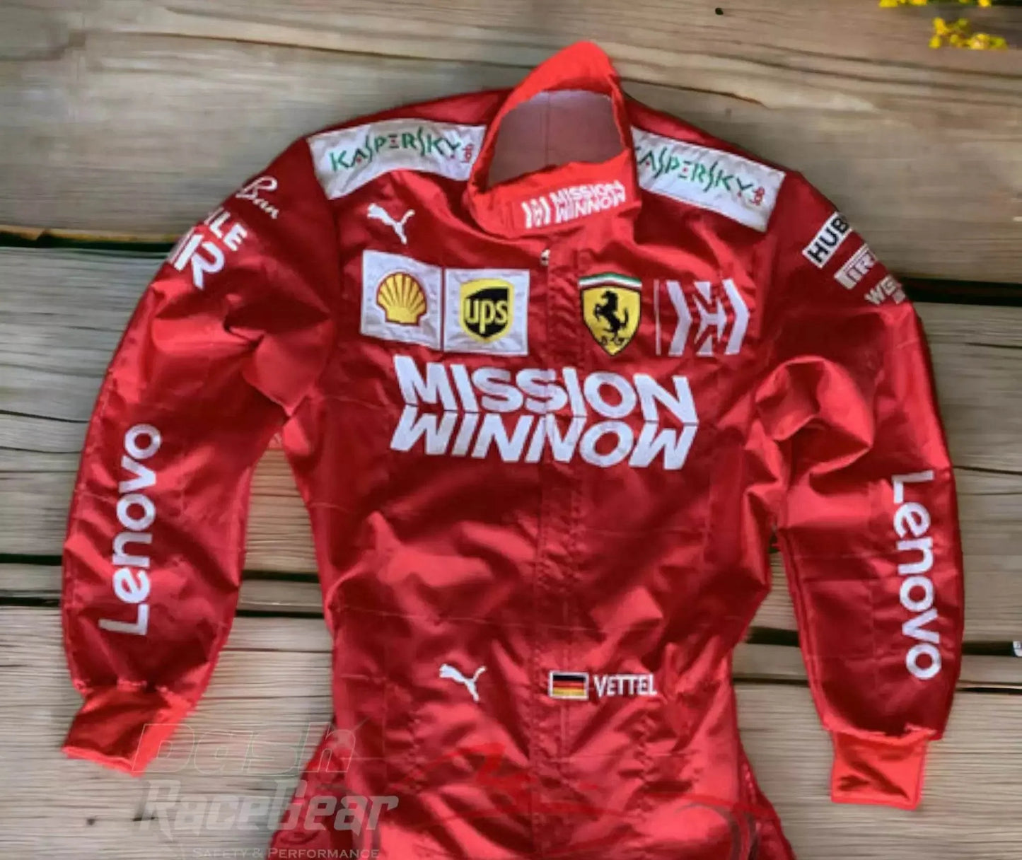 Sebastian Vettel Ferrari Mission Winnow F1 Embroidered Racing Suit - Dash Racegear