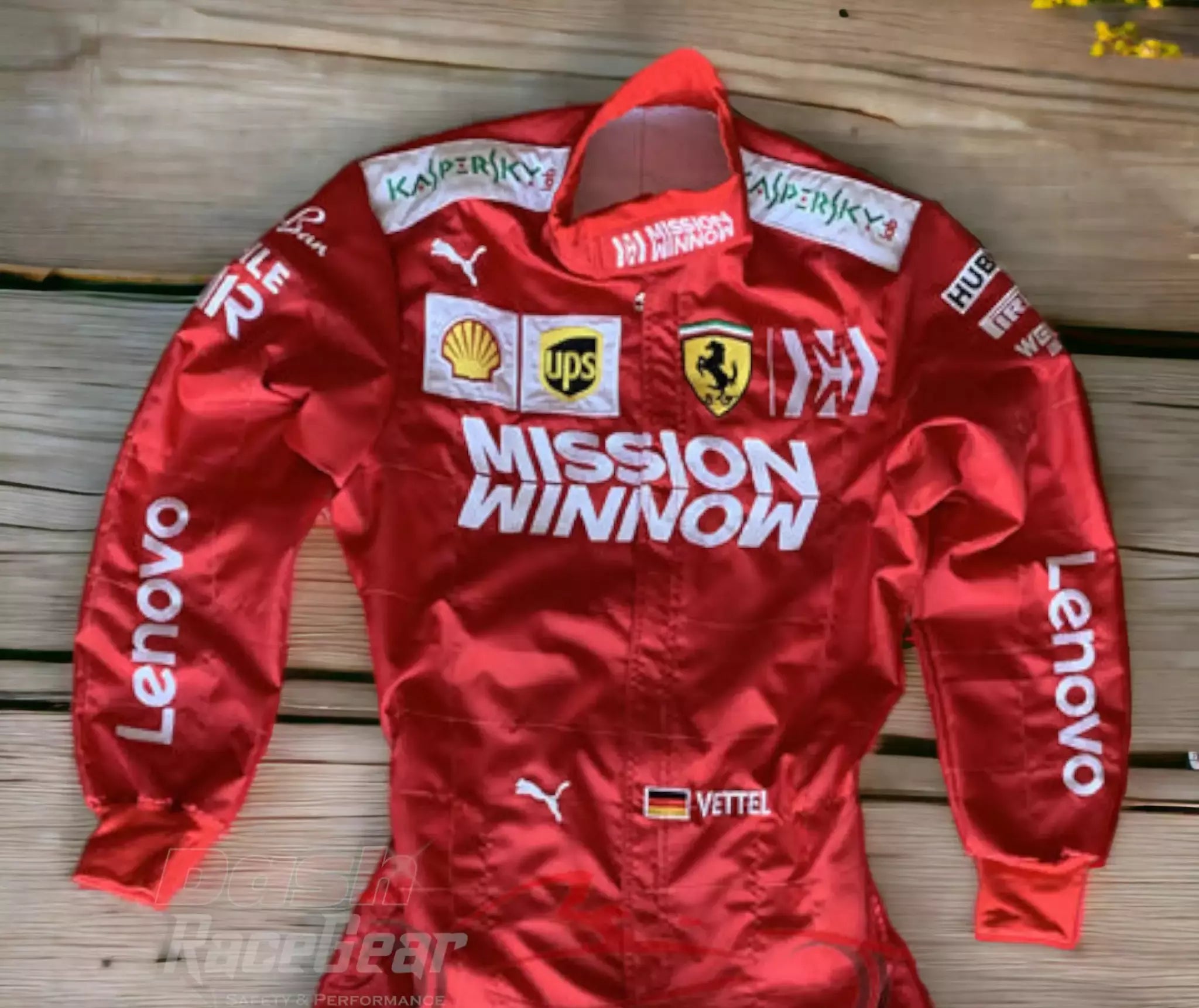 Sebastian Vettel Ferrari Mission Winnow F1 Embroidered Racing Suit - Dash Racegear