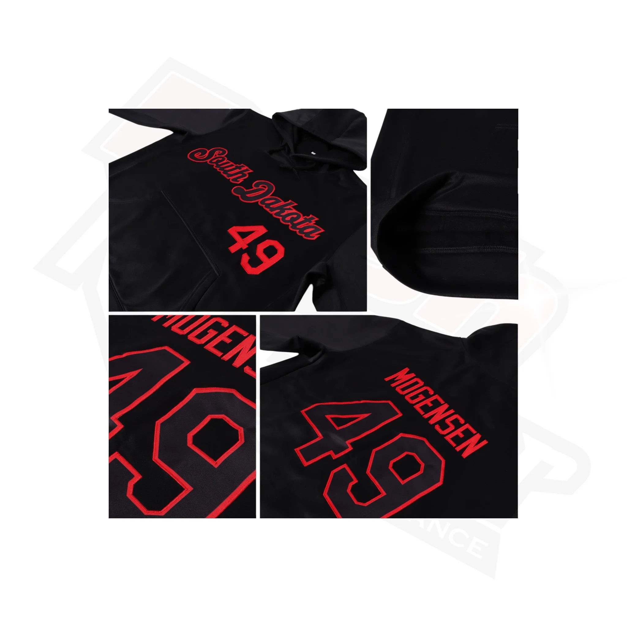 Striking Black and Black-Red Custom Sports Pullover Hoodie