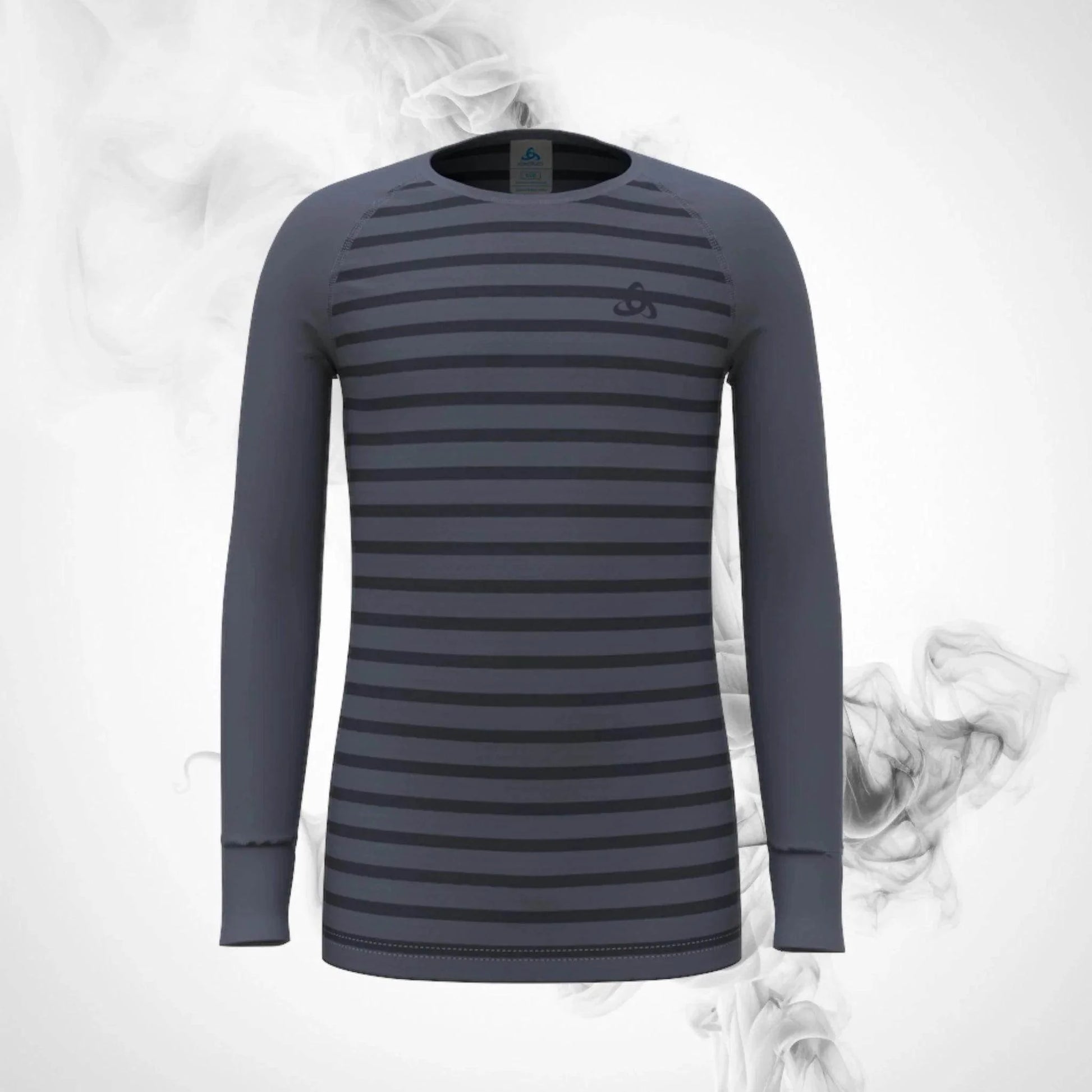 Ski Termoactive T-shirt Odlo Active Warm Eco Kids Stripes BL Top Crew Neck L/S - 2023/24 - Dash Racegear