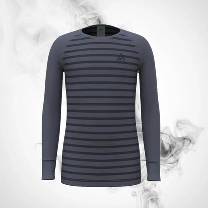 Ski Termoactive T-shirt Odlo Active Warm Eco Kids Stripes BL Top Crew Neck L/S - 2023/24 - Dash Racegear