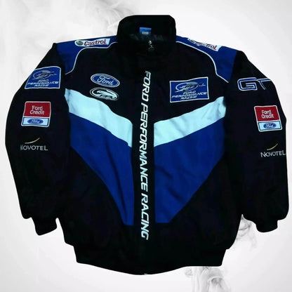Vintage Navy/Blue Ford Performance Racing Bomber Jacket - Dash Racegear