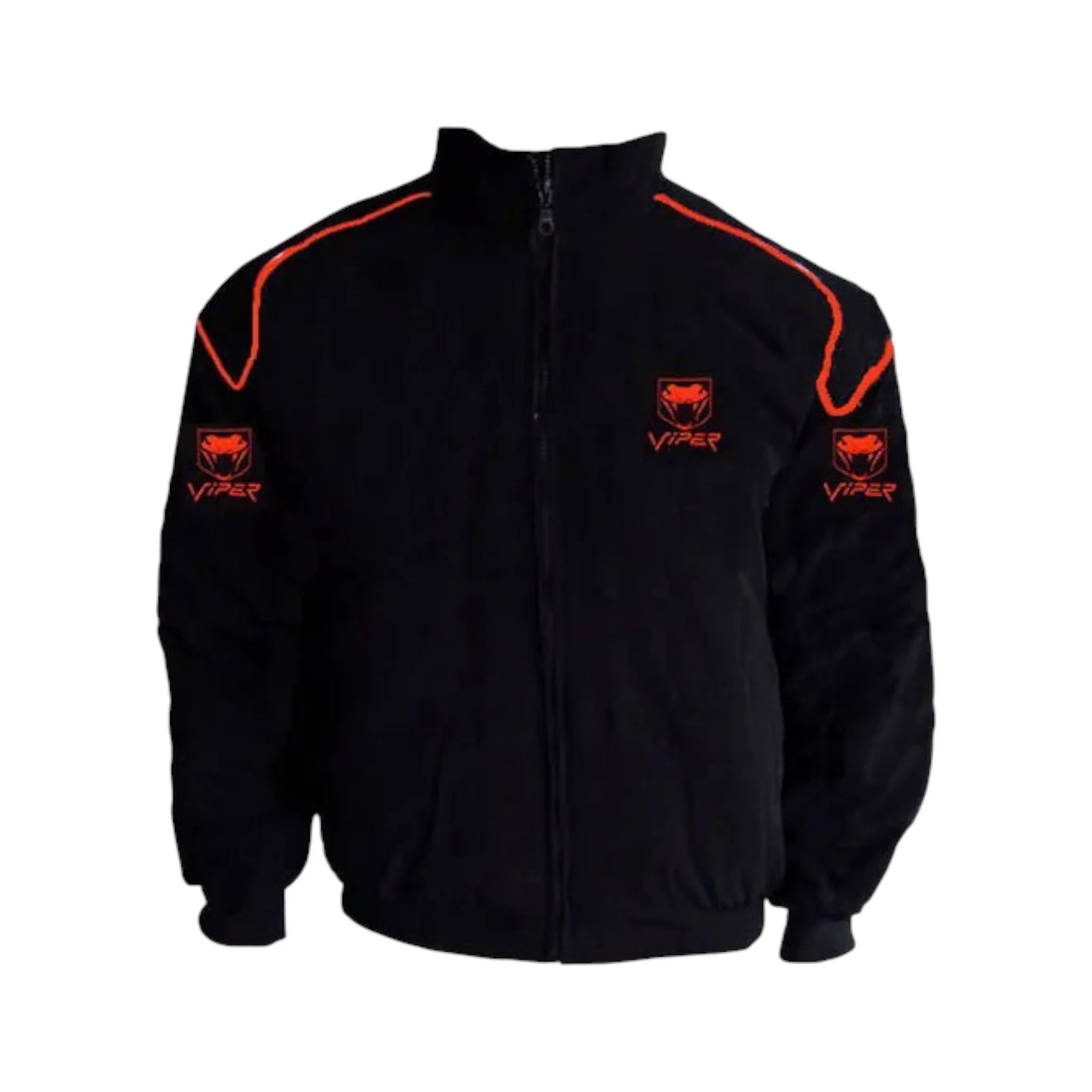 Viper Fangs Racing Jacket Black with Red Piping